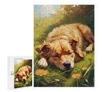 Puzzle 500 PCS pour Adolescentes Golden Retrievers Dream Puzzle pour Adultes, Jouet, Décoration Murale, Cadeaux pour Femmes, Cadeaux Uniques pour Anniversaire Et Noël 500 PCS