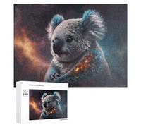 Puzzle 500 PCS pour Adolescentes Koala in Cosmic Dreamscape Puzzles pour Adolescentes Jeux Amusants Assemblage De Motifs Aide À Exercer Le Cerveau 500 PCS