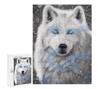 Puzzle 500 PCS pour Adolescentes Magic Ice Wolf Portrait Puzzle pour Adultes, Jouet, Décoration Murale, Cadeaux pour Femmes, Cadeaux Uniques pour Anniversaire Et Noël 500 PCS