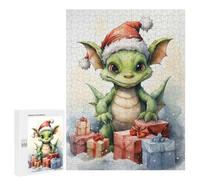 Puzzle 500 PCS pour Adolescentes Merry Tiny Dragon Xmas Puzzle pour Adultes, Jouet, Décoration Murale, Cadeaux pour Femmes, Cadeaux Uniques pour Anniversaire Et Noël 500 PCS