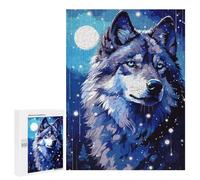 Puzzle 500 PCS pour Adolescentes Moon Wolf Retro Pixel Art Puzzle pour Adultes, Jouet, Décoration Murale, Cadeaux pour Femmes, Cadeaux Uniques pour Anniversaire Et Noël 500 PCS