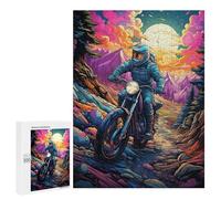 Puzzle 500 PCS pour Adolescentes Motorcycle Adventure in Mountains Puzzles pour Adolescentes Jeux Amusants Assemblage De Motifs Aide À Exercer Le Cerveau 500 PCS