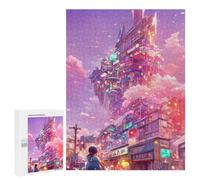 Puzzle 500 PCS pour Adolescentes Neon Skyscraper Dreamscape Puzzles pour Adolescentes Jeux Amusants Assemblage De Motifs Aide À Exercer Le Cerveau 500 PCS