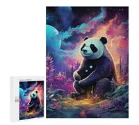 Puzzle 500 PCS pour Adolescentes Panda in A Fantasy Forest -1 Puzzles pour Adolescentes Jeux Amusants Assemblage De Motifs Aide À Exercer Le Cerveau 500 PCS