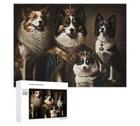 Puzzle 500 PCS pour Adolescentes Royal Canine Portraits A Regal Gathering Puzzles pour Adolescentes Jeux Amusants Assemblage De Motifs Aide À Exercer Le Cerveau 500 PCS