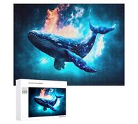 Puzzle 500 PCS pour Adolescentes Whale in Cosmic Light Puzzles pour Adolescentes Jeux Amusants Assemblage De Motifs Aide À Exercer Le Cerveau 500 PCS