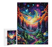 Puzzle 500 PCS pour Adolescentes Whimsical Cosmic Forest Puzzles pour Adolescentes Jeux Amusants Assemblage De Motifs Aide À Exercer Le Cerveau 500 PCS