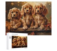 Puzzle 500 PCS pour Adolescents American Cocker Spaniel PU Puzzle pour Adultes Jeux Relaxants Décoration Parfaite, pour Toute La Famille 500 PCS