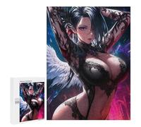 Puzzle 500 PCS pour Adolescents Angel with Black Lace Casse-têtes pour Adolescents Analyse Et Logique Interaction Parent-Enfant Jeux Stimulants Jouets 500 PCS