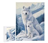 Puzzle 500 PCS pour Adolescents Arctic Wolf Family Jeux De Puzzle Relaxants, Défi Difficile, Cadeaux Uniques pour Anniversaire Et Noël 500 PCS