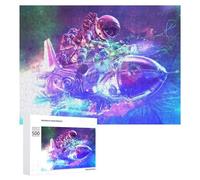 Puzzle 500 PCS pour Adolescents Astronaut Riding Motorcycle in Space Puzzle pour Adultes Jeu De Réflexion, Analyse Et Logique, Idéal comme Cadeau 500 PCS