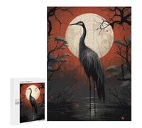 Puzzle 500 PCS pour Adolescents Black Stork Vector Puzzles pour Adultes Jeu Familial Décoration Intérieure pour Anniversaire, Noël 500 PCS