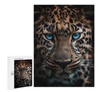 Puzzle 500 PCS pour Adolescents Blue Eyed Leopard Puzzles pour Adultes Jeux Relaxants Décoration Intérieure Cadeaux Uniques pour Anniversaire Et Noël 500 PCS