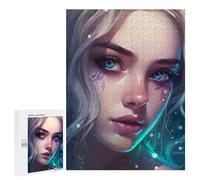 Puzzle 500 PCS pour Adolescents Blue Eyes, Ethereal Beauty Puzzles pour Adultes Jeu Familial Décoration Intérieure pour Anniversaire, Noël 500 PCS