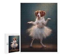 Puzzle 500 PCS pour Adolescents Brittany Spaniel T Rex Dinosaur Puzzles pour Adultes Jeux Relaxants Décoration Intérieure Cadeaux Uniques pour Anniversaire Et Noël 500 PCS