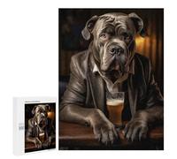 Puzzle 500 PCS pour Adolescents Cane Corso in The Pub Puzzle Jeux De Famille Assemblage De Motifs Cadeaux Uniques pour Anniversaire Et Noël 500 PCS
