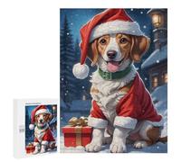 Puzzle 500 PCS pour Adolescents Christmas Dog Beagle Puzzle Adulte Jeu Manuel Décoration Intérieure Cadeaux Uniques pour Anniversaire Et Noël 500 PCS