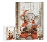 Puzzle 500 PCS pour Adolescents Christmas Elephant Reading Puzzle Jeux De Famille Assemblage De Motifs Cadeaux Uniques pour Anniversaire Et Noël 500 PCS