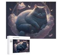 Puzzle 500 PCS pour Adolescents Cloud-Cradled Dreams A Feline Fantasy Puzzle pour Adultes Jeu De Réflexion, Analyse Et Logique, Idéal comme Cadeau 500 PCS
