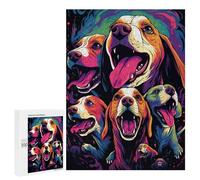 Puzzle 500 PCS pour Adolescents Colorful Beagle Compilation Puzzles pour Adultes : Améliorent La Mémoire, Difficiles Et Stimulants, Cadeaux De Noël Et d'anniversaire 500 PCS