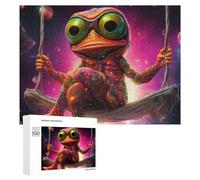 Puzzle 500 PCS pour Adolescents Colorful Cosmic Frog Swing Puzzle pour Adultes Jeu De Réflexion, Analyse Et Logique, Idéal comme Cadeau 500 PCS