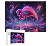 Puzzle 500 PCS pour Adolescents Colorful Flamingo Artwork Puzzle pour Adultes Jeu De Réflexion, Analyse Et Logique, Idéal comme Cadeau 500 PCS