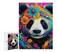Puzzle 500 PCS pour Adolescents Colorful Floral Panda Puzzles pour Adultes Jeu Familial Course De Vitesse Manuelle Cadeaux Anti-Stress 500 PCS