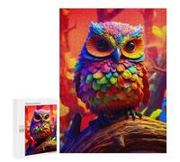 Puzzle 500 PCS pour Adolescents Colorful Owl 3D Puzzle pour Adultes Jouets Anti-Stress Difficile Idéal comme Cadeau 500 PCS