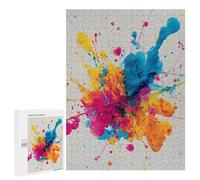 Puzzle 500 PCS pour Adolescents Colorful Paint Splash Art Puzzle pour Adolescents Améliore La Mémoire Défi À Compléter Amusant en Famille Et Soirée Jeux 500 PCS