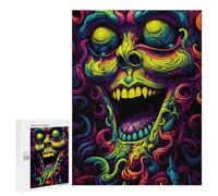 Puzzle 500 PCS pour Adolescents Colorful Skull Art Print-6 Puzzles pour Adultes : Améliorent La Mémoire, Difficiles Et Stimulants, Cadeaux De Noël Et d'anniversaire 500 PCS
