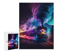 Puzzle 500 PCS pour Adolescents Colorful Steam Train Journey Puzzles pour Adultes Jeux Relaxants Décoration Intérieure Cadeaux Uniques pour Anniversaire Et Noël 500 PCS