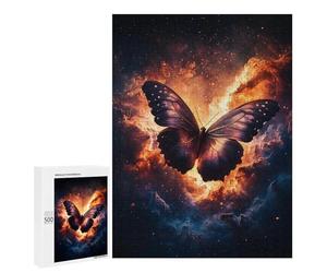 Puzzle 500 PCS pour Adolescents Cosmic Butterfly Wallpaper Puzzle pour Adolescents Améliore La Mémoire Défi À Compléter Amusant en Famille Et Soirée Jeux 500 PCS
