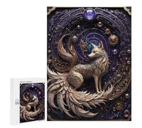 Puzzle 500 PCS pour Adolescents Cosmic Golden Fox Art Deco Puzzles pour Adultes Jeux Relaxants Décoration Intérieure Cadeaux Uniques pour Anniversaire Et Noël 500 PCS