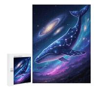 Puzzle 500 PCS pour Adolescents Cosmic Whale Constellation in The Starry Galaxy Sky Casse-têtes pour Adultes Jeux Relaxants Analyse Et Logique Interaction Parent-Enfant 500 PCS