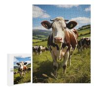 Puzzle 500 PCS pour Adolescents Cow Vache Holstein Cattle Puzzle Jeux De Famille Assemblage De Motifs Cadeaux Uniques pour Anniversaire Et Noël 500 PCS