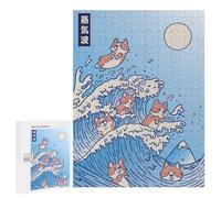 Puzzle 500 PCS pour Adolescents Cute Corgi Dogs Swimming Puzzle pour Adultes Jouets Anti-Stress Difficile Idéal comme Cadeau 500 PCS