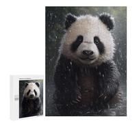 Puzzle 500 PCS pour Adolescents Cute Wet Panda Puzzles pour Adultes Jeu Familial Décoration Intérieure pour Anniversaire, Noël 500 PCS