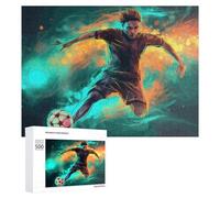 Puzzle 500 PCS pour Adolescents Dynamic Soccer Player in Action -3 Puzzle pour Adultes Jeu De Réflexion, Analyse Et Logique, Idéal comme Cadeau 500 PCS