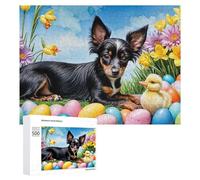 Puzzle 500 PCS pour Adolescents Easter Eggs and Cute Puppy Puzzle pour Adultes Jeu De Réflexion, Analyse Et Logique, Idéal comme Cadeau 500 PCS