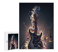 Puzzle 500 PCS pour Adolescents Electric Guitar Art Print-1 Puzzle pour Adolescents Améliore La Mémoire Défi À Compléter Amusant en Famille Et Soirée Jeux 500 PCS