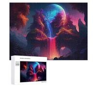 Puzzle 500 PCS pour Adolescents Enchanted Forest with Rainbow Waterfall Puzzle pour Adultes Jeu De Réflexion, Analyse Et Logique, Idéal comme Cadeau 500 PCS