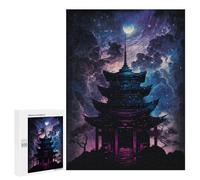 Puzzle 500 PCS pour Adolescents Enchanted Pagoda Night Sky -2 Puzzle pour Adolescents Améliore La Mémoire Défi À Compléter Amusant en Famille Et Soirée Jeux 500 PCS