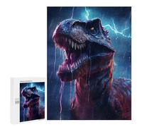 Puzzle 500 PCS pour Adolescents Epic Lightning T Rex Puzzle pour Adultes Jouets Anti-Stress Difficile Idéal comme Cadeau 500 PCS