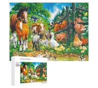 Puzzle 500 PCS pour Adolescents Farm Animal Collection Puzzle pour Adultes Jouets Anti-Stress Difficile Idéal comme Cadeau 500 PCS