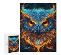 Puzzle 500 PCS pour Adolescents Flame-Winged Mystic Owl Artwork Puzzle pour Adolescents Améliore La Mémoire Défi À Compléter Amusant en Famille Et Soirée Jeux 500 PCS