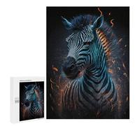 Puzzle 500 PCS pour Adolescents Flaming Zebra Art Print -5 Casse-têtes pour Adolescents Analyse Et Logique Interaction Parent-Enfant Jeux Stimulants Jouets 500 PCS