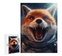 Puzzle 500 PCS pour Adolescents Funny Space Fox Puzzle Adulte Jeu Manuel Décoration Intérieure Cadeaux Uniques pour Anniversaire Et Noël 500 PCS