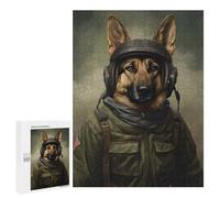 Puzzle 500 PCS pour Adolescents German Shepherd Soldier Puzzles pour Adultes Jeux Relaxants Décoration Intérieure Cadeaux Uniques pour Anniversaire Et Noël 500 PCS