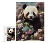 Puzzle 500 PCS pour Adolescents Giant Panda with Flowers Puzzles pour Adultes : Améliorent La Mémoire, Difficiles Et Stimulants, Cadeaux De Noël Et d'anniversaire 500 PCS