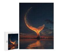 Puzzle 500 PCS pour Adolescents Glowing Whale Tail at Sunset Jeux De Puzzle Relaxants, Défi Difficile, Cadeaux Uniques pour Anniversaire Et Noël 500 PCS